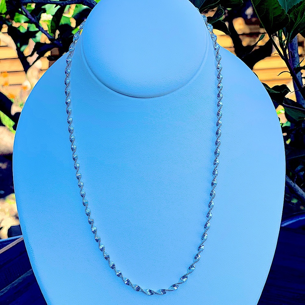 Diamond cut Italian Sterling Silver Necklace 18”